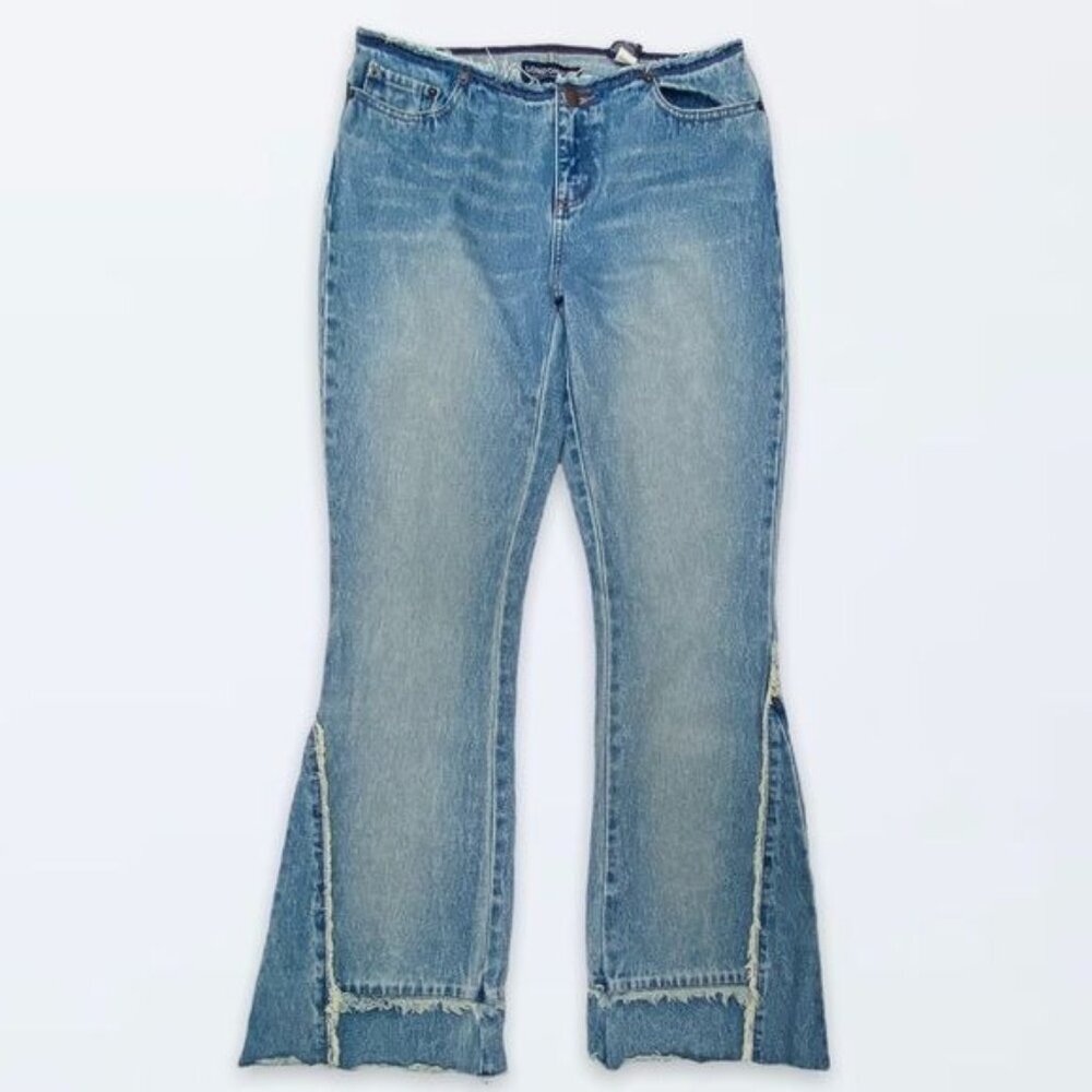 Vintage‎ Y2K LONDON JEAN 6 Flare Wide Leg Low Rise Jeans Casual Y2K